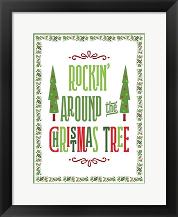 Framed Colorful Christmas with border II Print