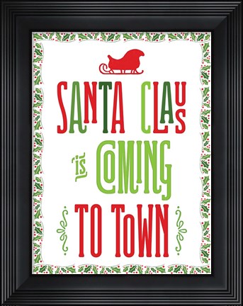 Framed Colorful Christmas with border III Print