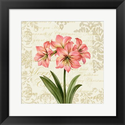 Framed Botanical Christmas Cream IV Print