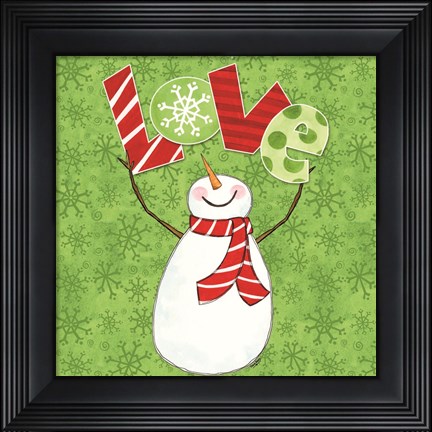 Framed Winter Wonderland Snowmen I Print