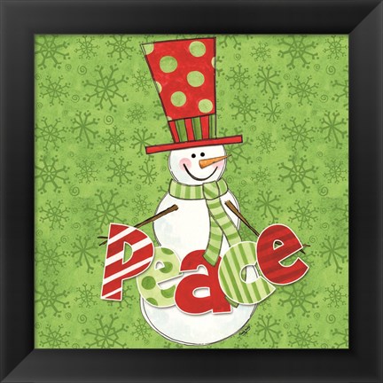 Framed Winter Wonderland Snowmen II Print