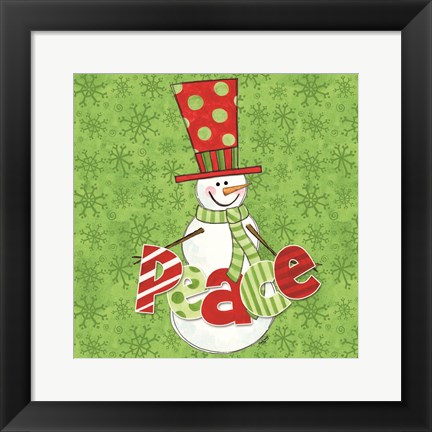 Framed Winter Wonderland Snowmen II Print