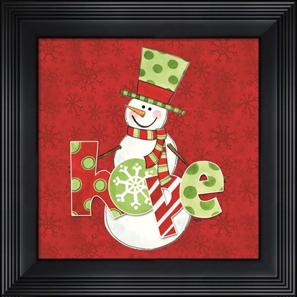 Framed Winter Wonderland Snowmen IV Print