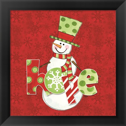 Framed Winter Wonderland Snowmen IV Print