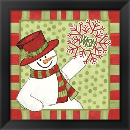 Framed Sentimental Snowmen I Print