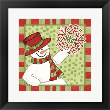 Framed Sentimental Snowmen I Print