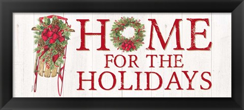 Framed Home for the Holidays Sled Sign Print