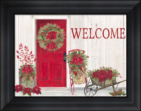 Framed Home for the Holidays Front Door Scene Print