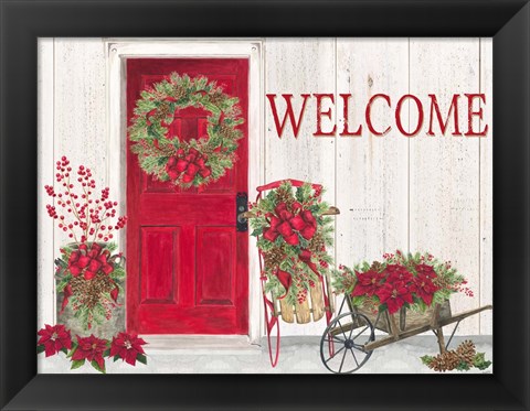 Framed Home for the Holidays Front Door Scene Print