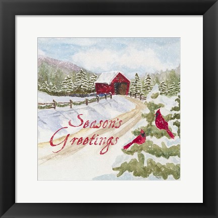 Framed Christmas in the Country II Seasons Greetings Print