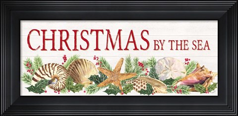 Framed Christmas By the Sea Panel sign Print