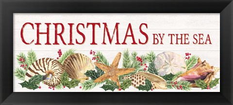 Framed Christmas By the Sea Panel sign Print