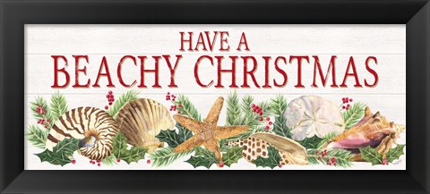 Framed Have a Beachy Christmas Panel sign Print