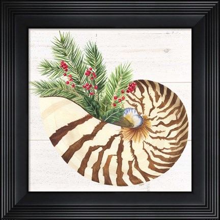 Framed Christmas by the Sea Nautilus square Print