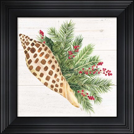 Framed Christmas by the Sea Junonia square Print