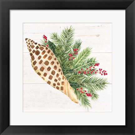 Framed Christmas by the Sea Junonia square Print