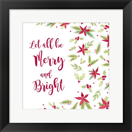 Framed Be Joyful Merry and Bright Print