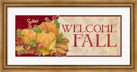Framed Fall Harvest Welcome Fall sign Print