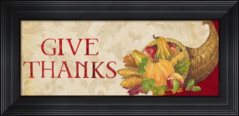 Framed Fall Harvest Give Thanks sign Print