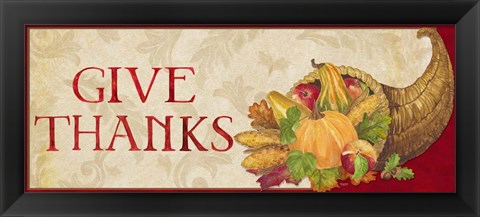 Framed Fall Harvest Give Thanks sign Print