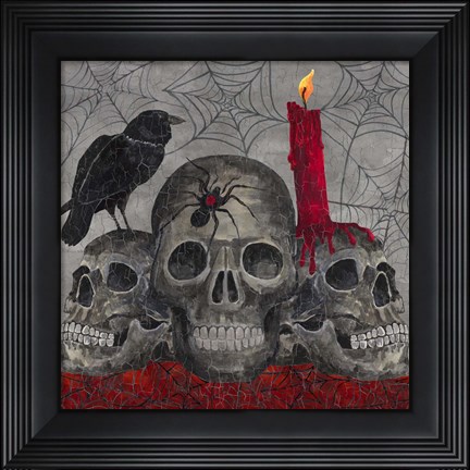 Framed Something Wicked 3 Skulls Print