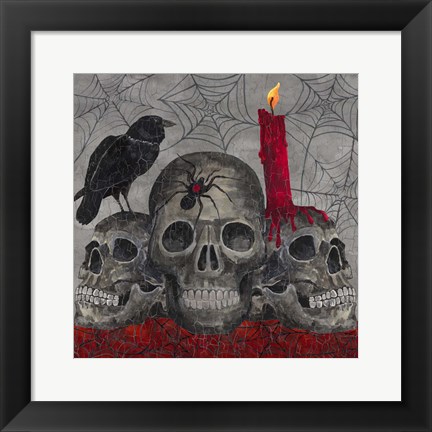 Framed Something Wicked 3 Skulls Print