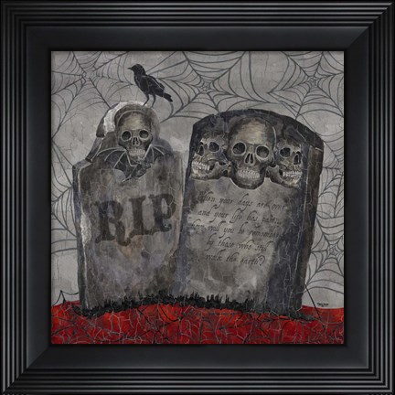 Framed Something Wicked Tombstones Print
