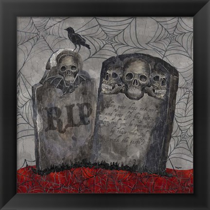 Framed Something Wicked Tombstones Print