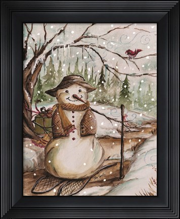 Framed Country Snowman II Print
