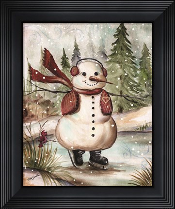Framed Country Snowman III Print
