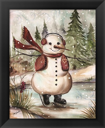 Framed Country Snowman III Print