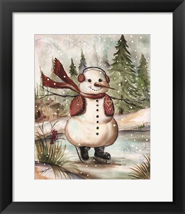 Framed Country Snowman III Print