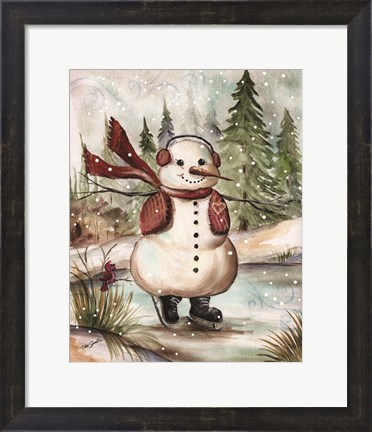 Framed Country Snowman III Print