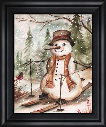 Framed Country Snowman IV Print