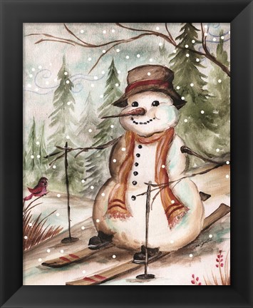 Framed Country Snowman IV Print