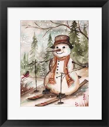 Framed Country Snowman IV Print