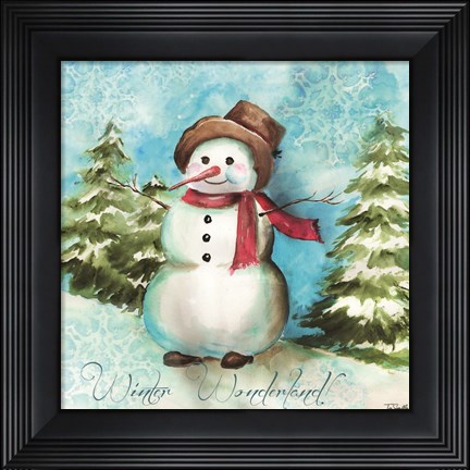Framed Watercolor Snowmen II Print
