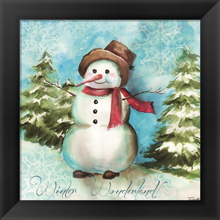 Framed Watercolor Snowmen II Print