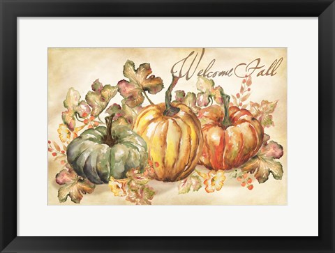 Framed Watercolor Harvest Welcome Fall Print