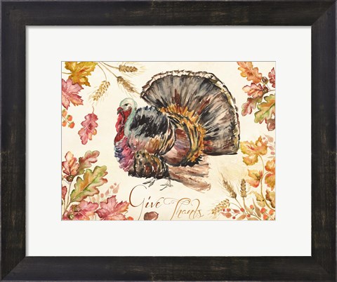 Framed Watercolor Harvest Turkey Print