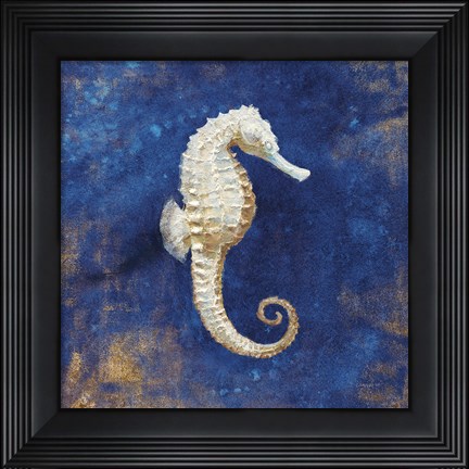 Framed Treasures from the Sea Indigo I Print