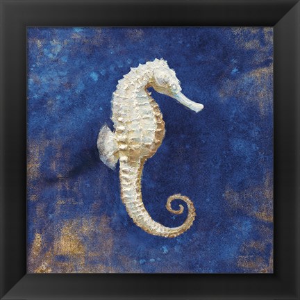 Framed Treasures from the Sea Indigo I Print