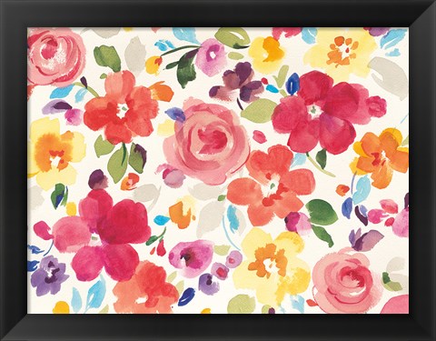 Framed Popping Florals Print