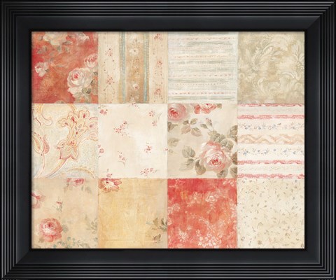 Framed Quilt 12 Block Layered Print