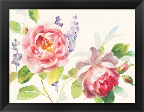 Framed Watercolor Roses Print