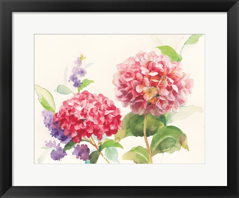 Framed Watercolor Hydrangea Print