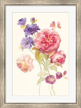 Framed Watercolor Flowers II Print
