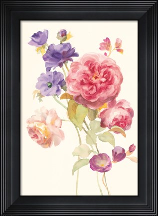 Framed Watercolor Flowers II Print