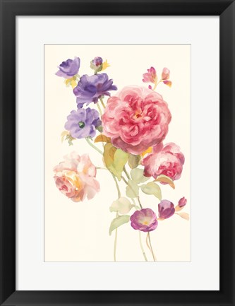 Framed Watercolor Flowers II Print