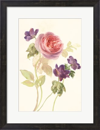Framed Watercolor Flowers IV Print